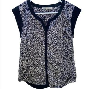 colorblock animal print sleeveless top small
